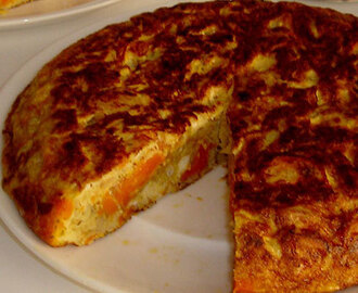 Tortilla de lechuga y zanahorias al queso