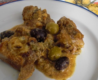 cuixes de gall dindi amb olives