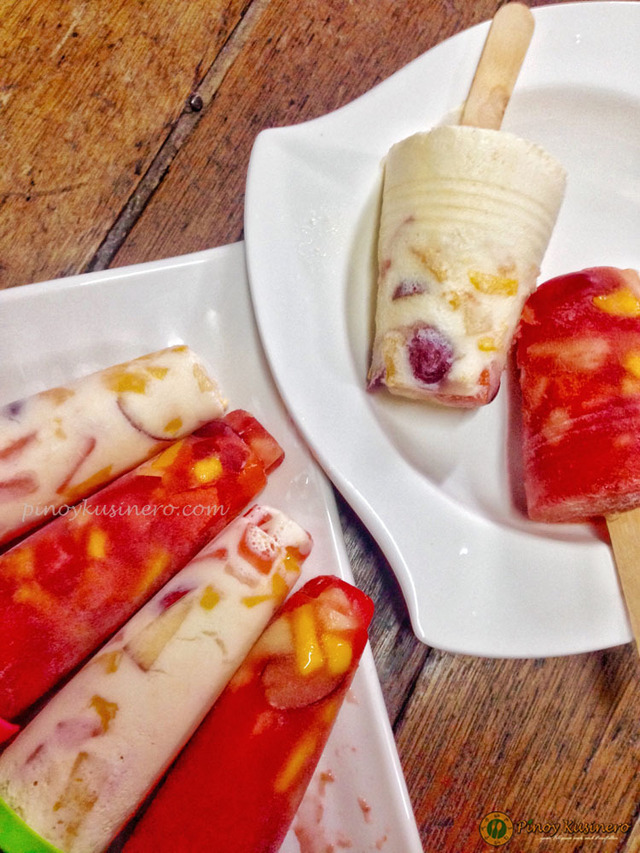 Fruity Watermelon and Pina Colada Popsicles