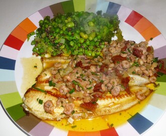 Pan fried Dover Sole with a Shrimp, Tarragon and Sun Dried Tomato Sauce Recipe
