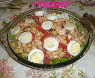 Salada de  Salmão e grão de bico