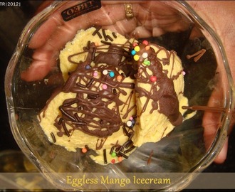 Mango Ice cream ~ Eggless Version