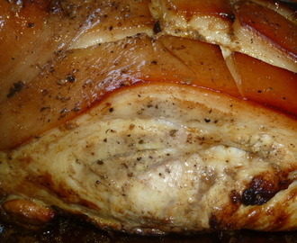 Espatlla de porc al forn amb patates fondant.