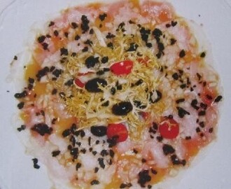 Carpaccio de bacallà amb olivada