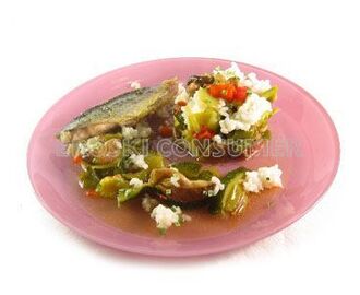 verduras al horno con arroz blanco y verdel a la plancha