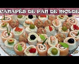 CANAPÉS VARIADOS DE PAN DE MOLDE | Recetas de Cocina