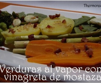 Verduras al vapor con vinagreta de mostaza