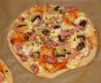 Pizza med skinke og sjampinjong