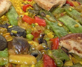 Arròs en foie fresc i verdures/Paella de Foie fresco y verduras