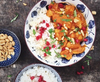 Kip en pompoen curry met rijst