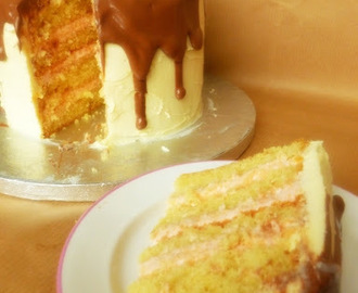 Vanilla Bean Birthday Cake with Strawberry Milkshake and White Chocolate Buttercream