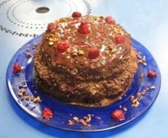 Gâteau génoise chocolat-framboise