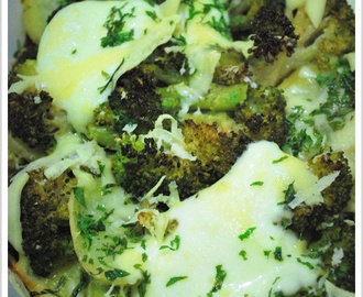 batatas e brócolis gratinados