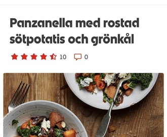 Panzanella med rostad sötpotatis och grönkål