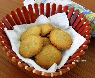 Eggless Whole Wheat Almond Cookies