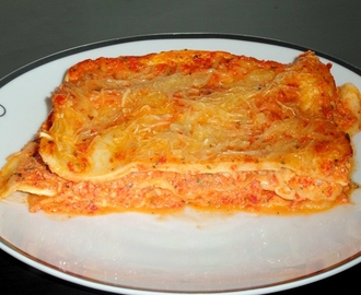 Lasagnes au jambon et sauce ricotta poivrons doux (avec pâtes fraîches maison)