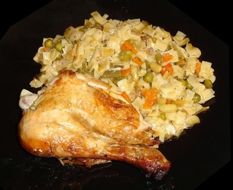 Κοτόπουλο στο Φούρνο με  Χυλοπιτάκι και Λαχανικά