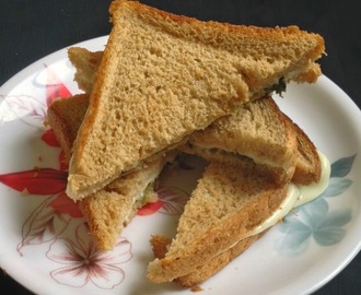 Green Chutney Sandwich , Cheese sandwich,coriander and curry leaves chutney