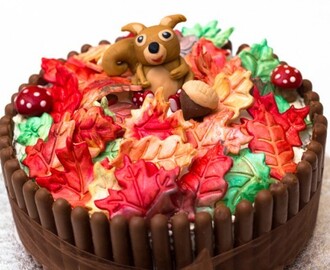 Squirrel themed Autumn Birthday Cake
