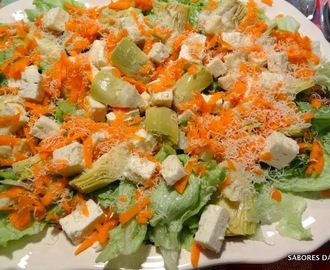 Salada de Coração de Alcachofra com Queijo Branco