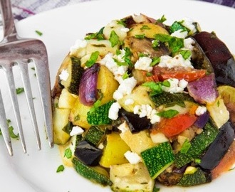 Ψητά λαχανικά με Μινέρβα Benecol Λευκό και αρωματισμένο ελαιόλαδο