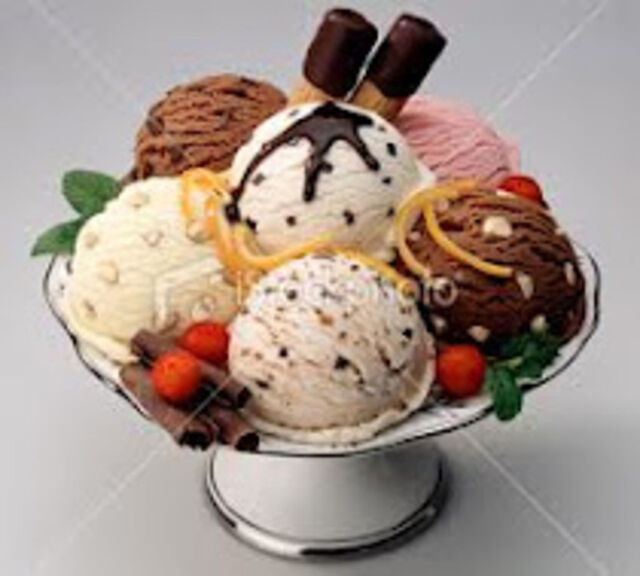 Παγωτό βανίλια, με παραλλαγή διαφόρων γεύσεων