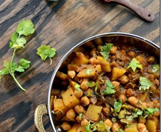Achari Aloo Chole ~ Potato and Garbanzo Bean Curry with Pickling Spices