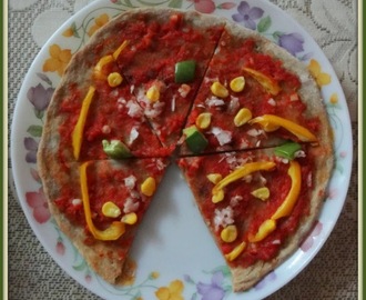 Veg Pizza with homemade wholewheat crust