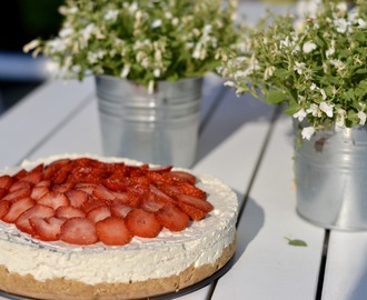 cheesecake med jordbær uden husblas
