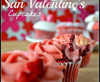 Cupcakes románticos para San Valentín: Red Velvet con truco y buttercream de fresa