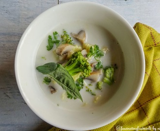 Tom Kha -Thai Coconut Milk Soup { Vegan + Gluten free + Jain}