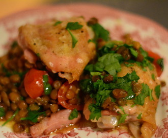 One Pot Wonder – Chicken with Lentils, Tomato and Pancetta