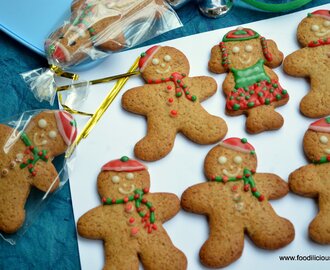 Decorated Gingerbread men Cookies  with eggless Royal Icing