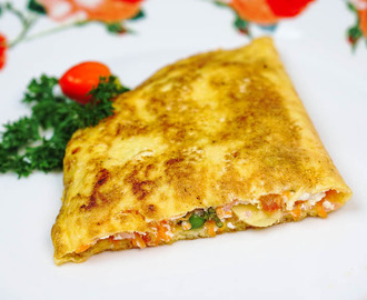 Omelete light de legumes, champignon e ricota [274cal]