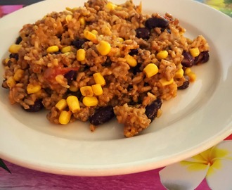 Mexicaanse rund / rijst schotel 