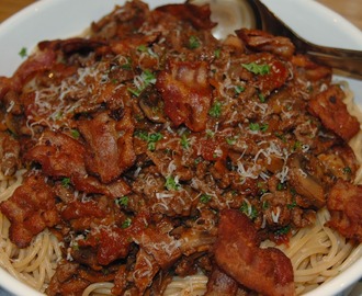 Spaghetti Bolognese med  fullkornspaghetti
