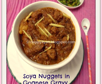 Soya Nuggets in Goanese Gravy