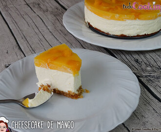 Tarta de queso o cheesecake de mango sin lactosa