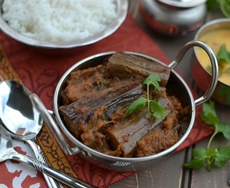 Vankaya Ulli Karam Kura (Eggplant Curry with Onion Masala)