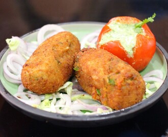 Recipe : Vegetable Cutlet With Cheesy Surprise