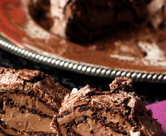 Κορμός με σοκολατένια μαρέγκα και κρέμα σοκολάτα, από τον Στέλιο Παρλιάρο!