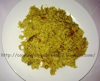 Pudhina Pulao / Mint leaves Rice
