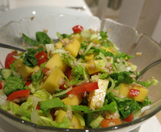 Middagstips: Ovnsstekt laks med mathavre og fruktig salat