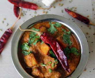 Achari Paneer  - Simple paneer recipes - Side dish for rice, roti, naan with Paneer