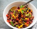 Colourful Kidney bean salad in honey-mustard vinaigrette
