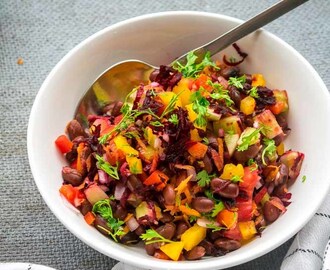 Colourful Kidney bean salad in honey-mustard vinaigrette