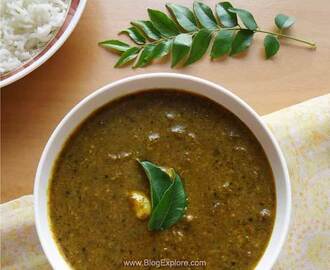 Karuveppilai Poondu Kuzhambu / Curry Leaves Garlic Gravy