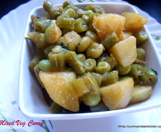 Aloo Mutter Beans Curry, Mixed Veg Curry Recipe