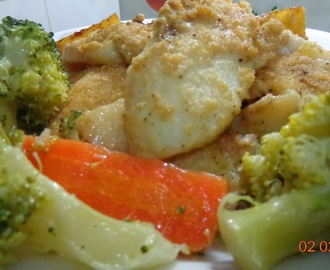 Ψάρι Πανγκάσιους με πατάτες πορτοκάλι κ.τ.λ στο φούρνο !!