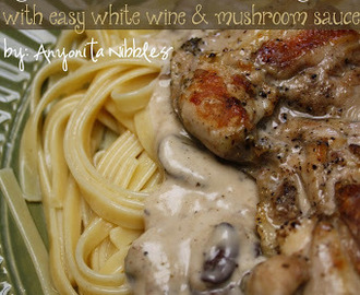 Grilled Chicken Thighs with Easy White Wine & Mushroom Sauce Recipe